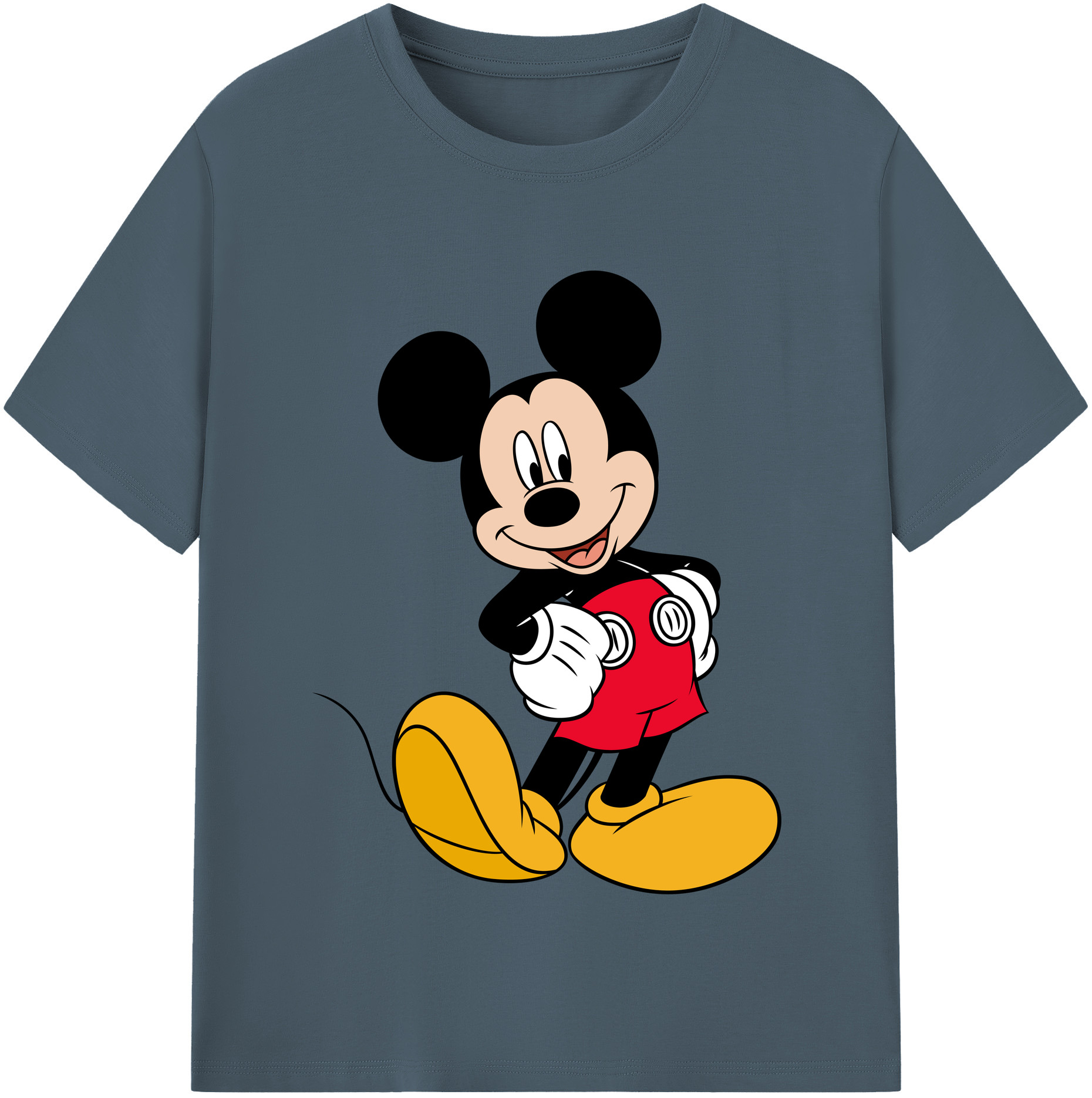 （画像用） ミッキーマウス Mickey Mouse 綿100％半袖Tシャツ（フロントプリント）
